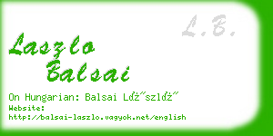 laszlo balsai business card